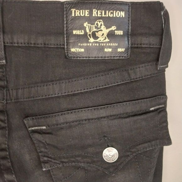 Men's LIKE NEW True Religion Black Rocco Skinny Jeans - Size 32/32 - Picture 5 of 9